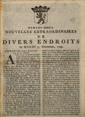 Nouvelles extraordinaires de divers endroits Dienstag 5. November 1793