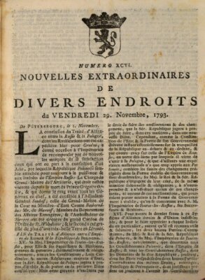 Nouvelles extraordinaires de divers endroits Freitag 29. November 1793