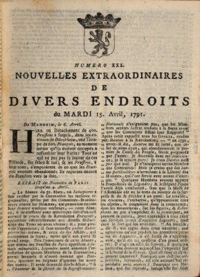 Nouvelles extraordinaires de divers endroits Dienstag 15. April 1794