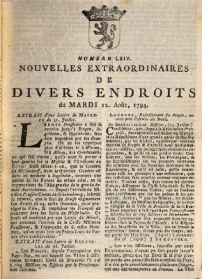 Nouvelles extraordinaires de divers endroits Dienstag 12. August 1794