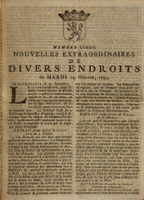 Nouvelles extraordinaires de divers endroits Dienstag 14. Oktober 1794