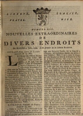 Nouvelles extraordinaires de divers endroits Dienstag 2. Juni 1795