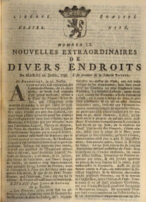 Nouvelles extraordinaires de divers endroits Dienstag 28. Juli 1795