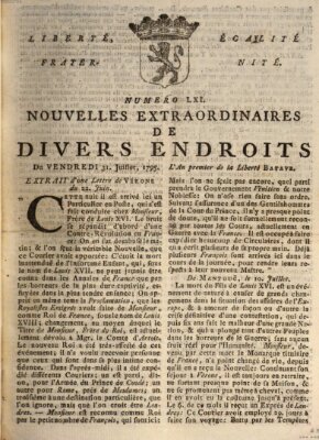 Nouvelles extraordinaires de divers endroits Freitag 31. Juli 1795