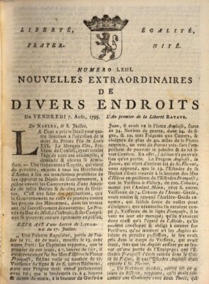 Nouvelles extraordinaires de divers endroits Freitag 7. August 1795