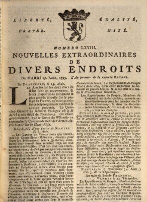 Nouvelles extraordinaires de divers endroits Dienstag 25. August 1795