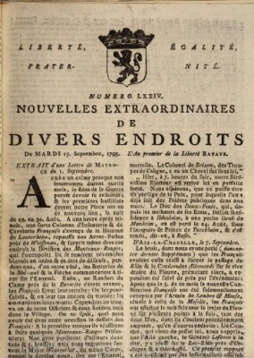 Nouvelles extraordinaires de divers endroits Dienstag 15. September 1795