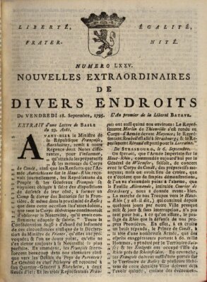 Nouvelles extraordinaires de divers endroits Freitag 18. September 1795