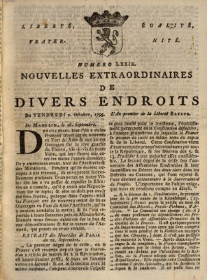 Nouvelles extraordinaires de divers endroits Freitag 2. Oktober 1795