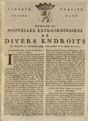 Nouvelles extraordinaires de divers endroits Dienstag 10. November 1795