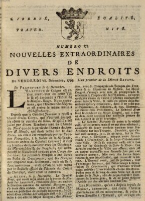 Nouvelles extraordinaires de divers endroits Freitag 18. Dezember 1795