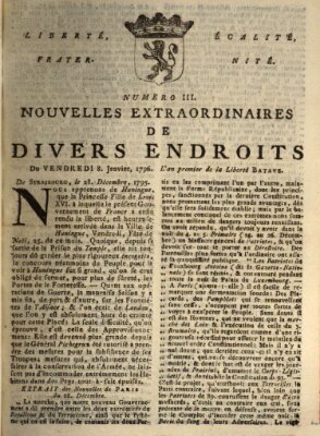 Nouvelles extraordinaires de divers endroits Freitag 8. Januar 1796