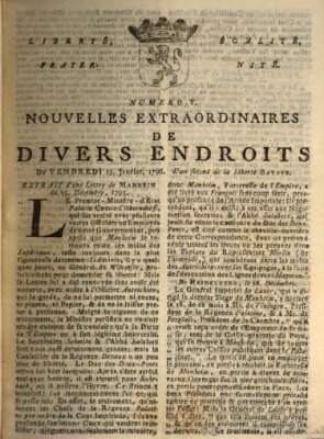 Nouvelles extraordinaires de divers endroits Freitag 15. Januar 1796