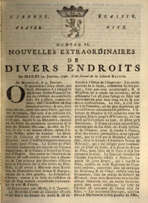 Nouvelles extraordinaires de divers endroits Dienstag 19. Januar 1796