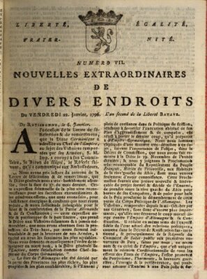 Nouvelles extraordinaires de divers endroits Freitag 22. Januar 1796