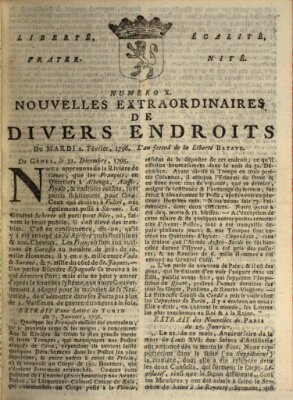 Nouvelles extraordinaires de divers endroits Dienstag 2. Februar 1796