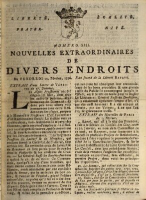 Nouvelles extraordinaires de divers endroits Freitag 12. Februar 1796