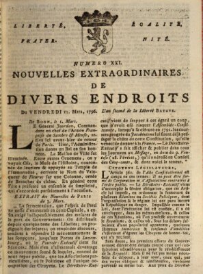 Nouvelles extraordinaires de divers endroits Freitag 11. März 1796