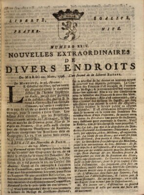 Nouvelles extraordinaires de divers endroits Dienstag 22. März 1796