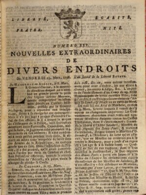 Nouvelles extraordinaires de divers endroits Freitag 25. März 1796