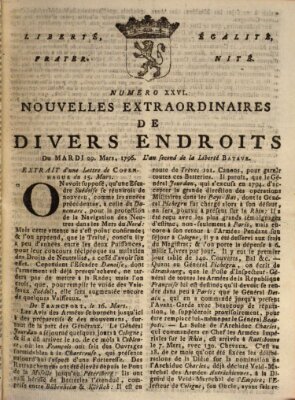 Nouvelles extraordinaires de divers endroits Dienstag 29. März 1796