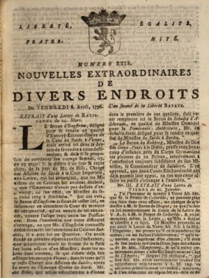 Nouvelles extraordinaires de divers endroits Freitag 8. April 1796