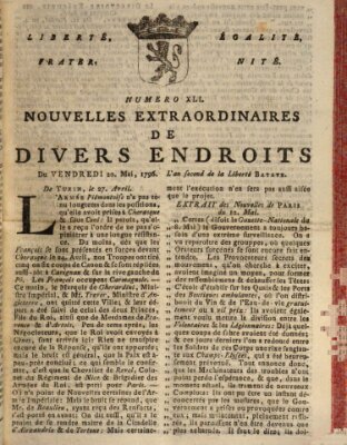 Nouvelles extraordinaires de divers endroits Freitag 20. Mai 1796