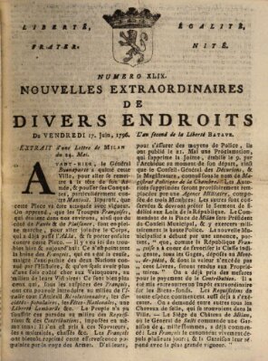 Nouvelles extraordinaires de divers endroits Freitag 17. Juni 1796