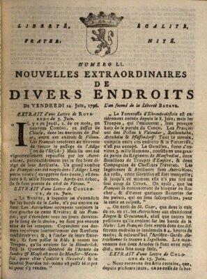 Nouvelles extraordinaires de divers endroits Freitag 24. Juni 1796