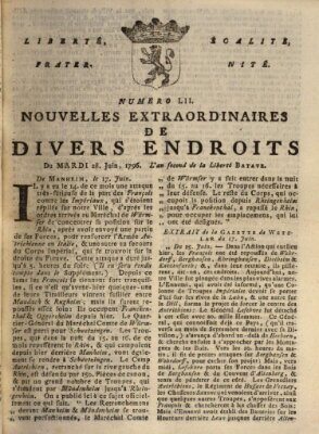 Nouvelles extraordinaires de divers endroits Dienstag 28. Juni 1796