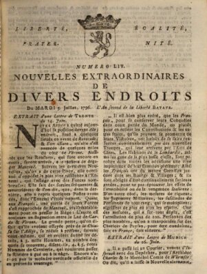 Nouvelles extraordinaires de divers endroits Dienstag 5. Juli 1796