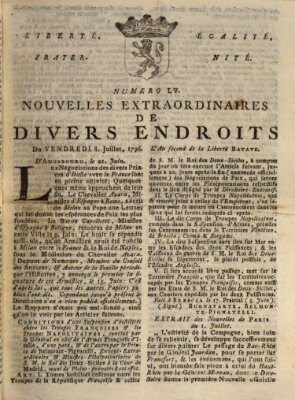 Nouvelles extraordinaires de divers endroits Freitag 8. Juli 1796