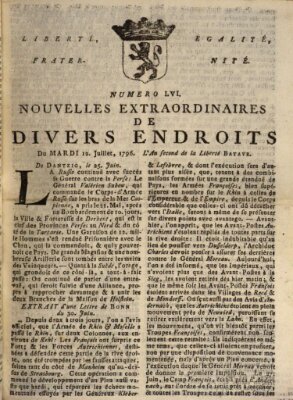 Nouvelles extraordinaires de divers endroits Dienstag 12. Juli 1796