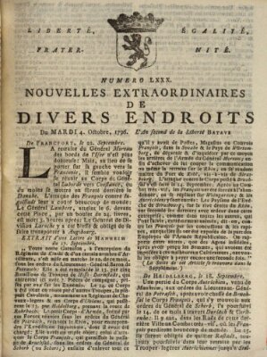 Nouvelles extraordinaires de divers endroits Dienstag 4. Oktober 1796