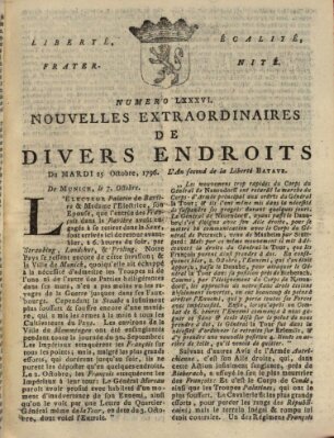 Nouvelles extraordinaires de divers endroits Dienstag 25. Oktober 1796