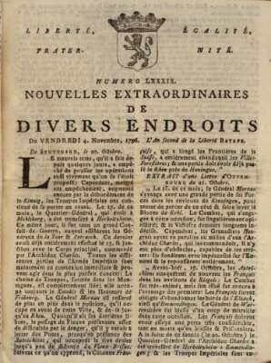 Nouvelles extraordinaires de divers endroits Freitag 4. November 1796