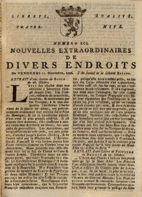 Nouvelles extraordinaires de divers endroits Freitag 11. November 1796