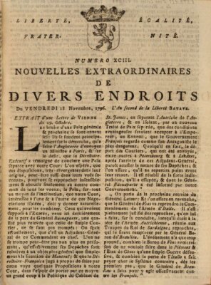 Nouvelles extraordinaires de divers endroits Freitag 18. November 1796