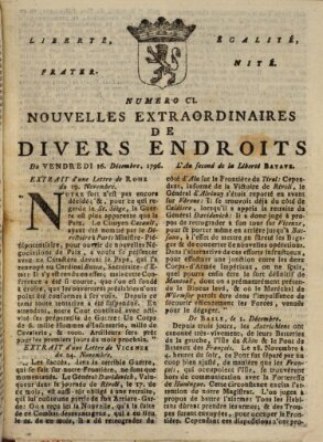 Nouvelles extraordinaires de divers endroits Freitag 16. Dezember 1796