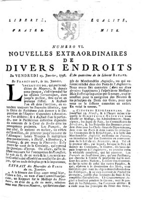 Nouvelles extraordinaires de divers endroits Freitag 19. Januar 1798