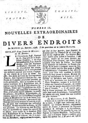 Nouvelles extraordinaires de divers endroits Dienstag 30. Januar 1798