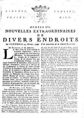 Nouvelles extraordinaires de divers endroits Freitag 23. Februar 1798