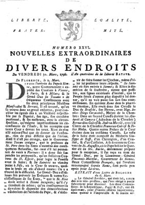 Nouvelles extraordinaires de divers endroits Freitag 30. März 1798