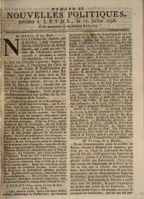 Nouvelles politiques (Nouvelles extraordinaires de divers endroits) Dienstag 17. Juli 1798