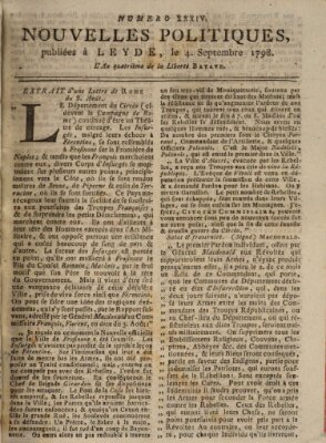 Nouvelles politiques (Nouvelles extraordinaires de divers endroits) Tuesday 4. September 1798