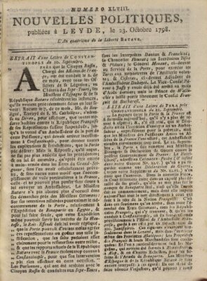 Nouvelles politiques (Nouvelles extraordinaires de divers endroits) Dienstag 23. Oktober 1798