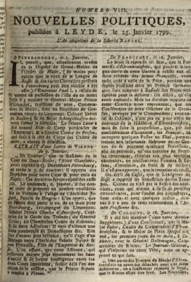 Nouvelles politiques (Nouvelles extraordinaires de divers endroits) Freitag 25. Januar 1799