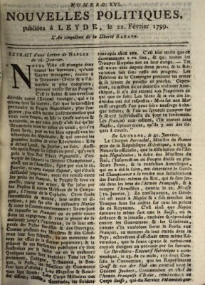 Nouvelles politiques (Nouvelles extraordinaires de divers endroits) Freitag 22. Februar 1799