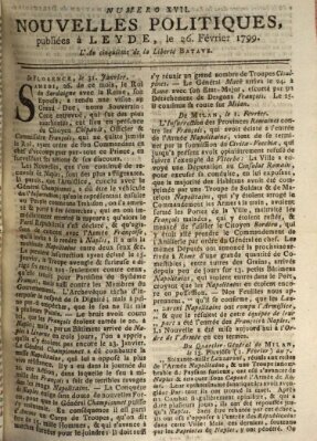 Nouvelles politiques (Nouvelles extraordinaires de divers endroits) Dienstag 26. Februar 1799