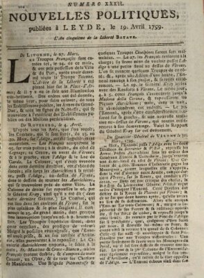 Nouvelles politiques (Nouvelles extraordinaires de divers endroits) Freitag 19. April 1799